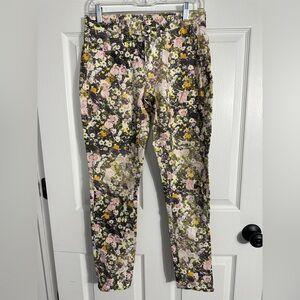 Madewell Skinny Skinny Ankle jeans, size 26, spring florals, lightweight